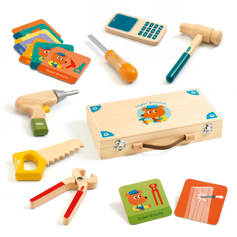 Djeco Super Bricolo Wooden Tool Kit