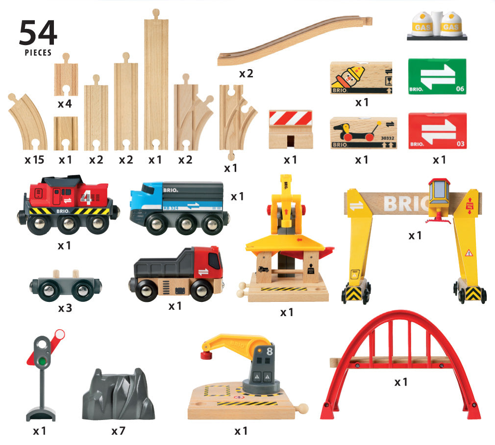 BRIO Set - Cargo Railway Deluxe Set, 54 pieces