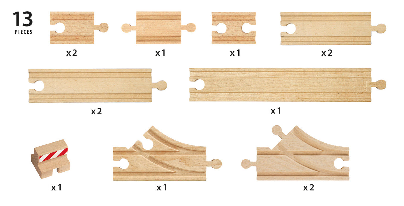 BRIO Tracks - Starter Track Pack "B"- 13 pieces