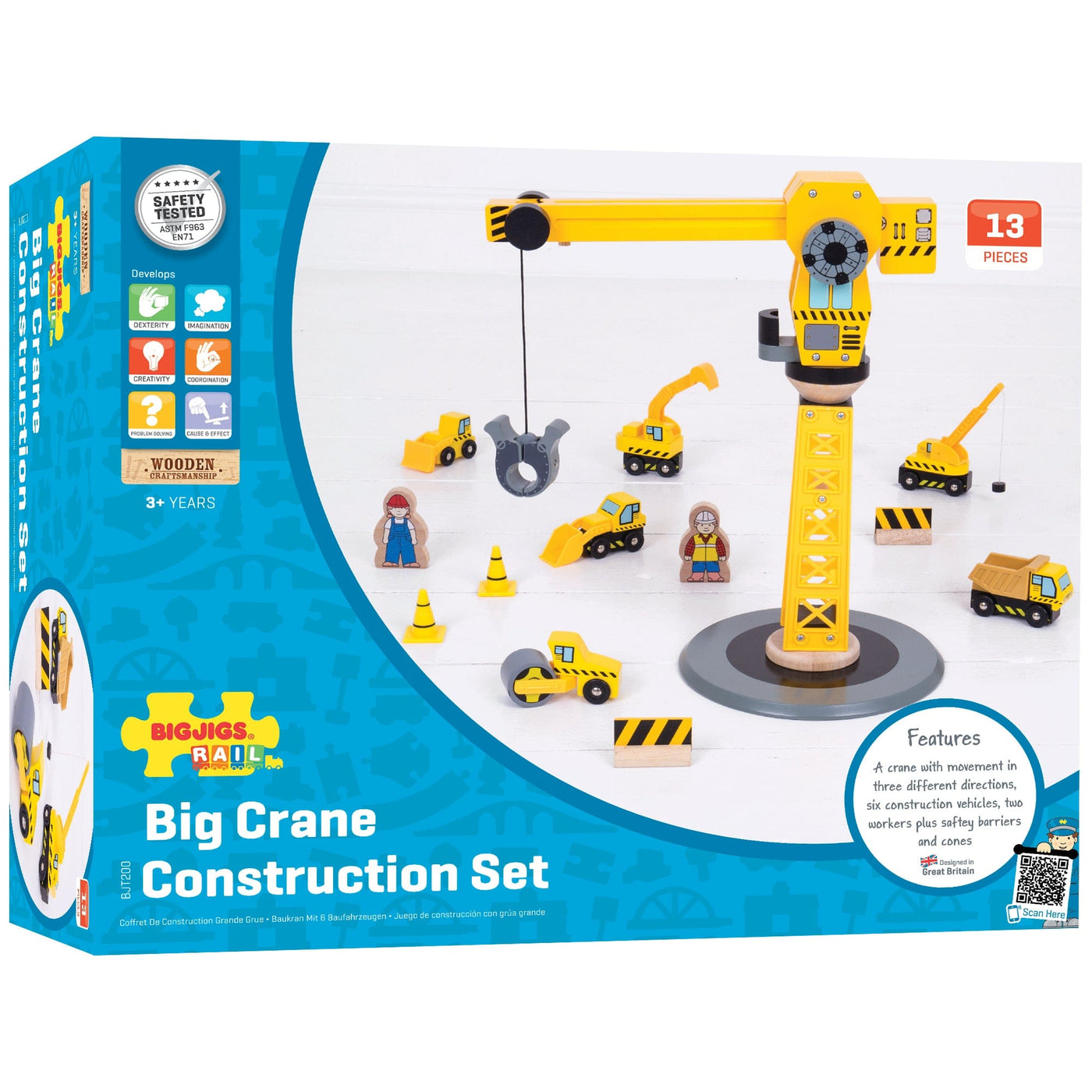 BigJigs Train Set Accessories Big Crane Construction Set