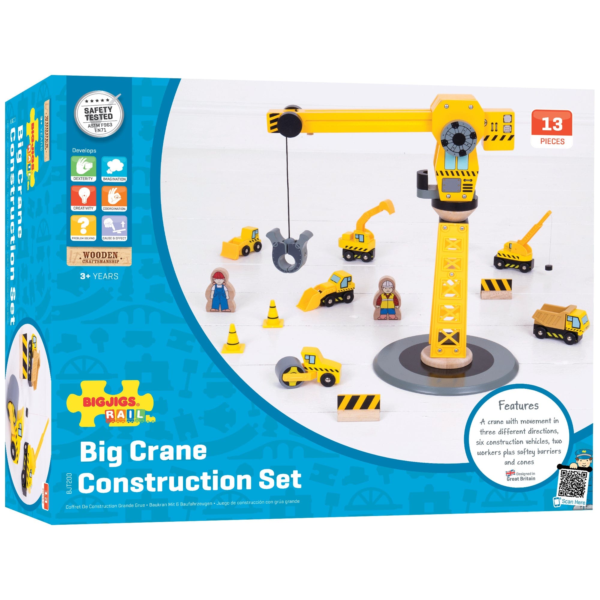 BigJigs Train Set Accessories Big Crane Construction Set