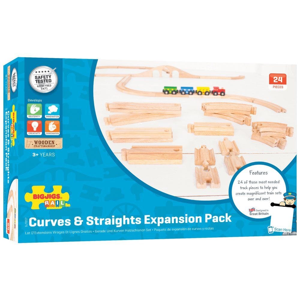 BigJigs Train Set Accessories BigJigs Curves and Straights Train Set Expansion Pack