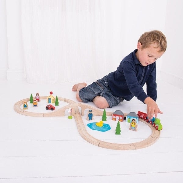 BigJigs Train Sets Bigjigs - Figure of Eight Train Set 40 Pieces