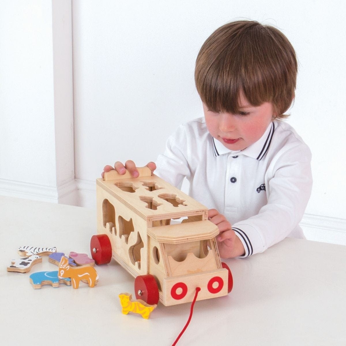 BigJigs Wooden Blocks Bigjigs Toys - Animal Shape Sorting Lorry