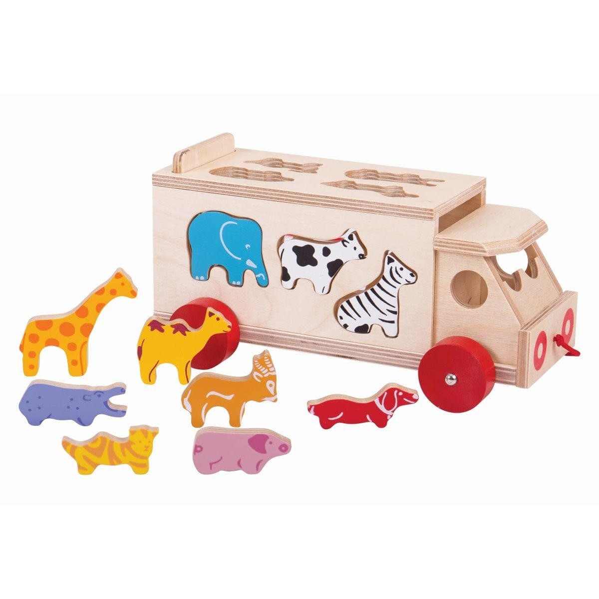 BigJigs Wooden Blocks Bigjigs Toys - Animal Shape Sorting Lorry