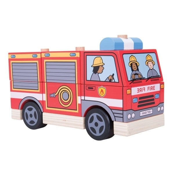 BigJigs Wooden Blocks Wooden Stacking Fire Engine