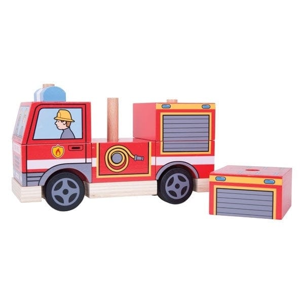 BigJigs Wooden Blocks Wooden Stacking Fire Engine