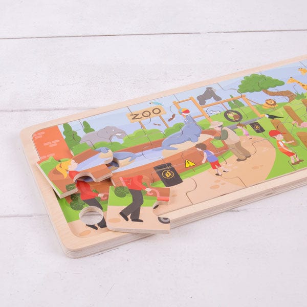 BigJigs Wooden Puzzles At The Zoo Puzzle