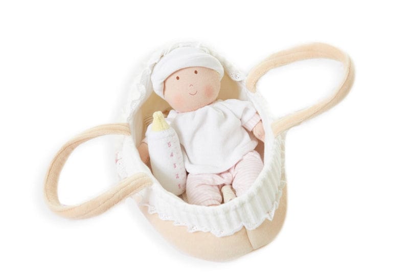 Bonikka Dolls and Accessories Baby Doll with Carry Cot, Bottle & Blanket