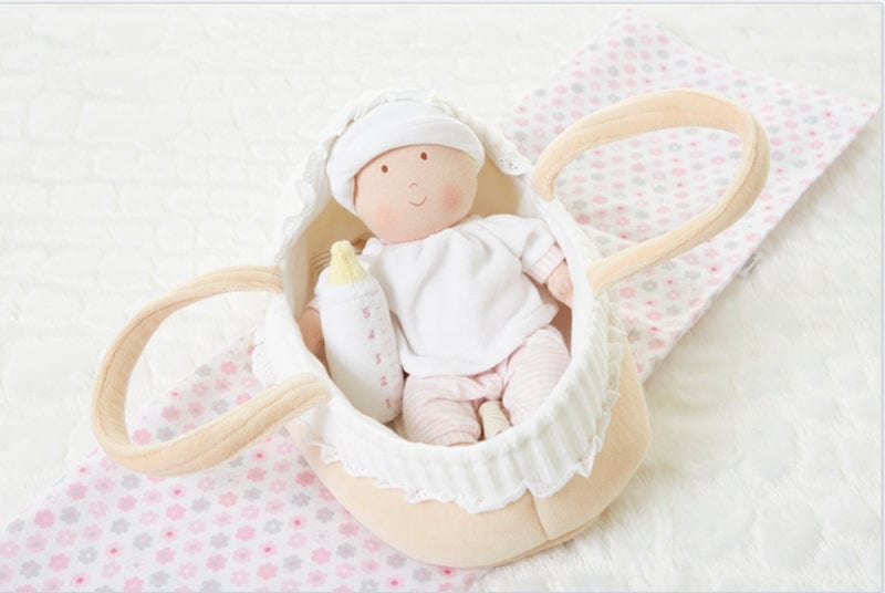 Bonikka Dolls and Accessories Baby Doll with Carry Cot, Bottle & Blanket