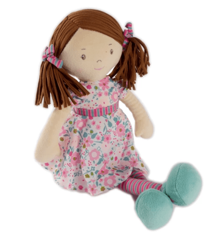 Bonikka Dolls and Accessories Katy Doll - Dark Brown Hair and Pink Sea Green Dress