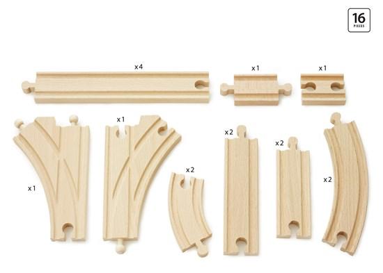 Brio Train Set Accessories BRIO Tracks - Expansion Pack Intermediate- 16 pieces