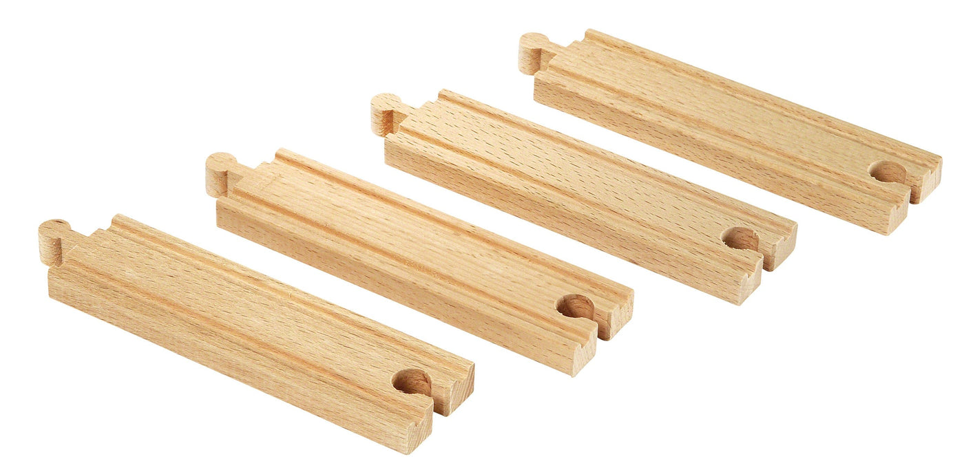 Brio Train Set Accessories BRIO Tracks - Medium Straight Tracks- 4 pieces