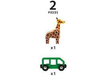 Brio Train Set Accessories BRIO Vehicle - Giraffe and Wagon 2 pieces