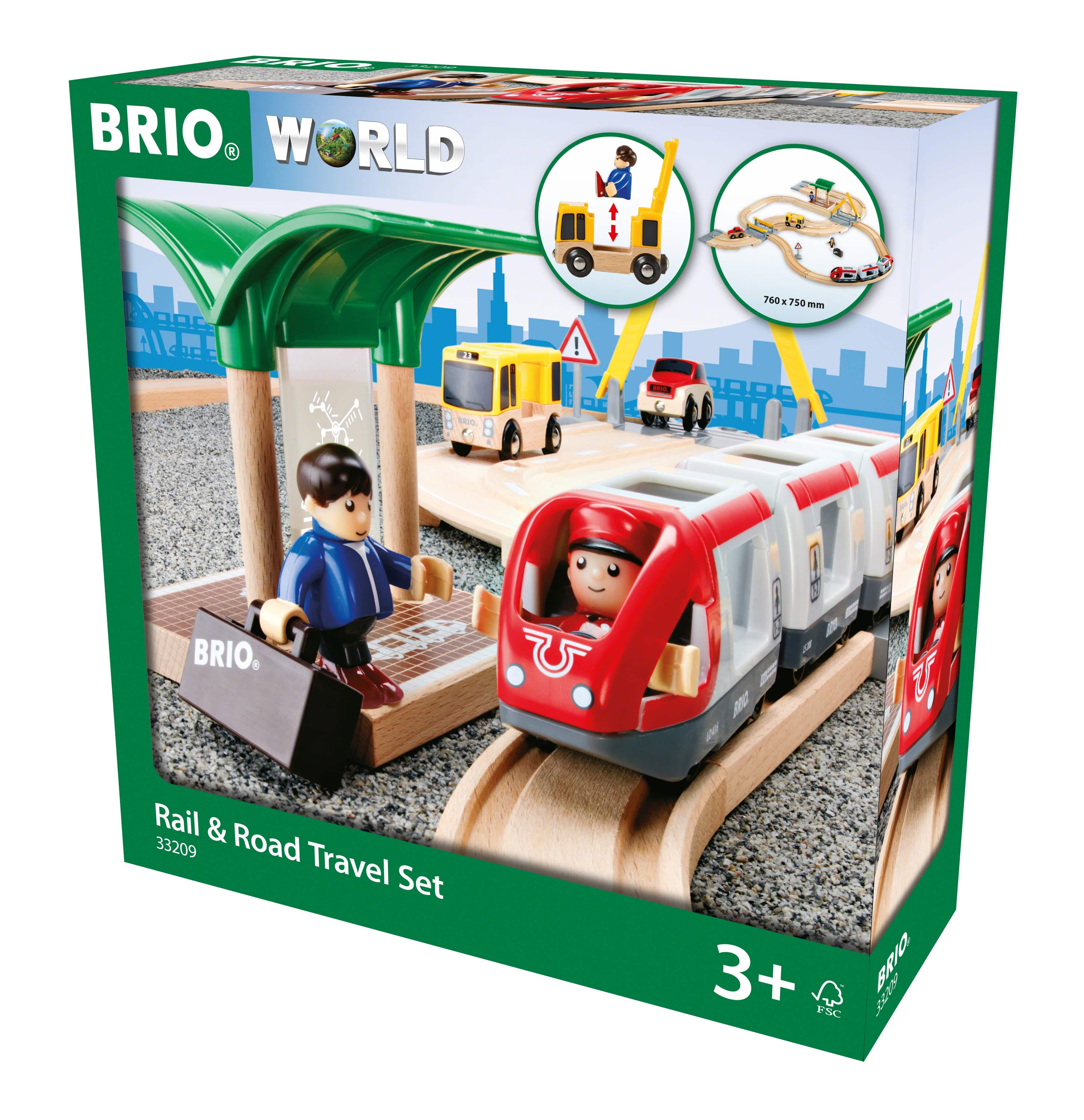 Brio Train Sets BRIO Set - Rail & Road Travel Set, 33 pieces