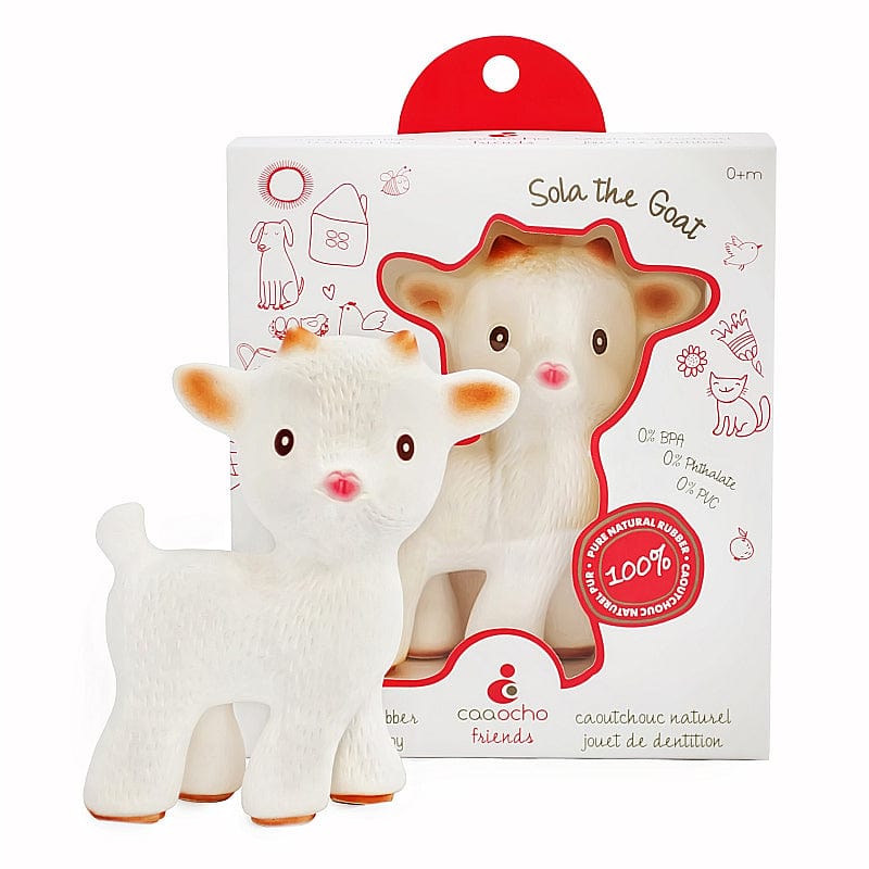 caaOcho Bath Toys caaOcho Sola the Goat | Natural rubber teathing toy