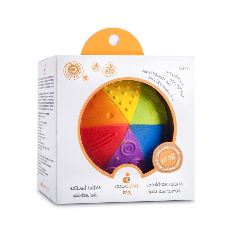 caaOcho Teethers caaOcho Rainbow Sensory Ball - Pure Natural Rubber