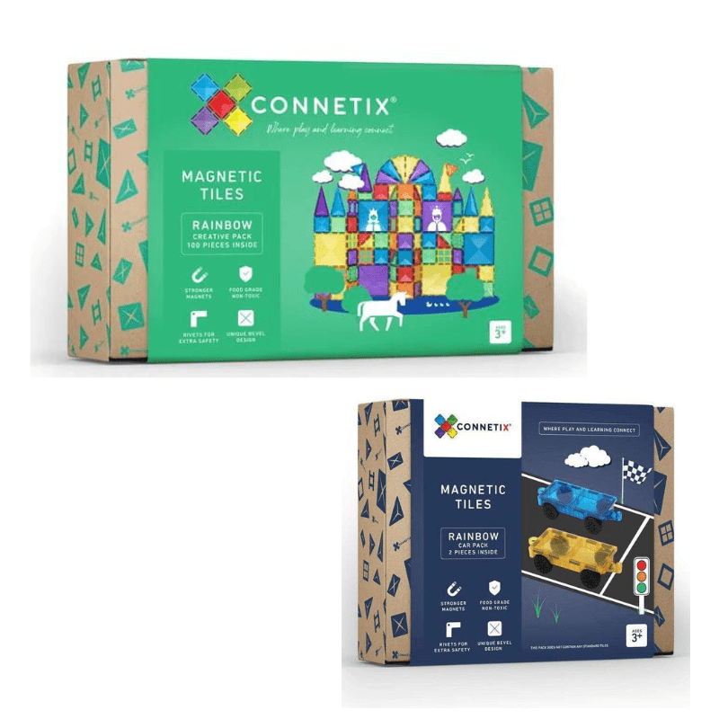 Connetix Magnetic Connetix 100 Pack + Car Pack