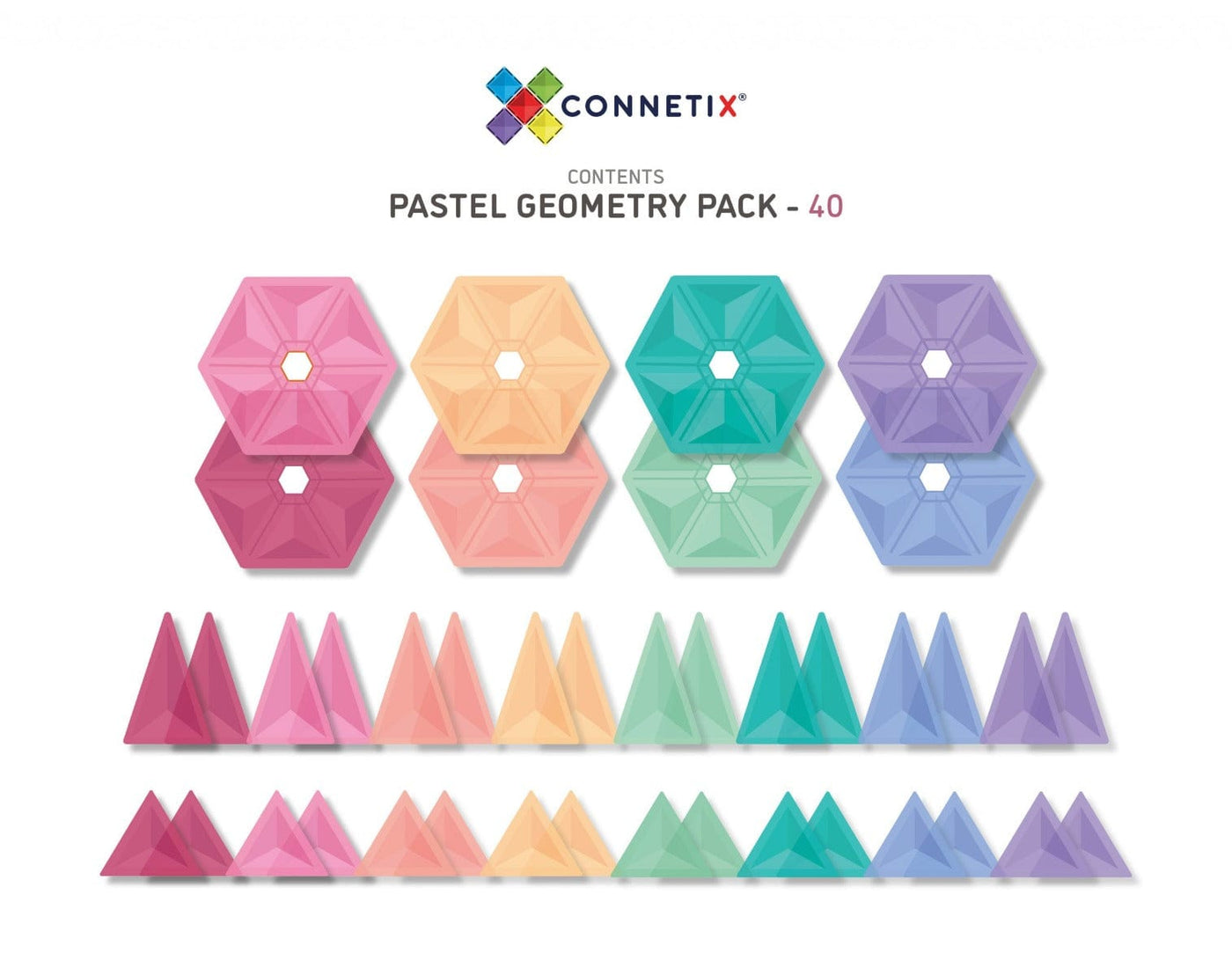 Connetix Magnetic Connetix 40 pc Pastel Geometry Pack