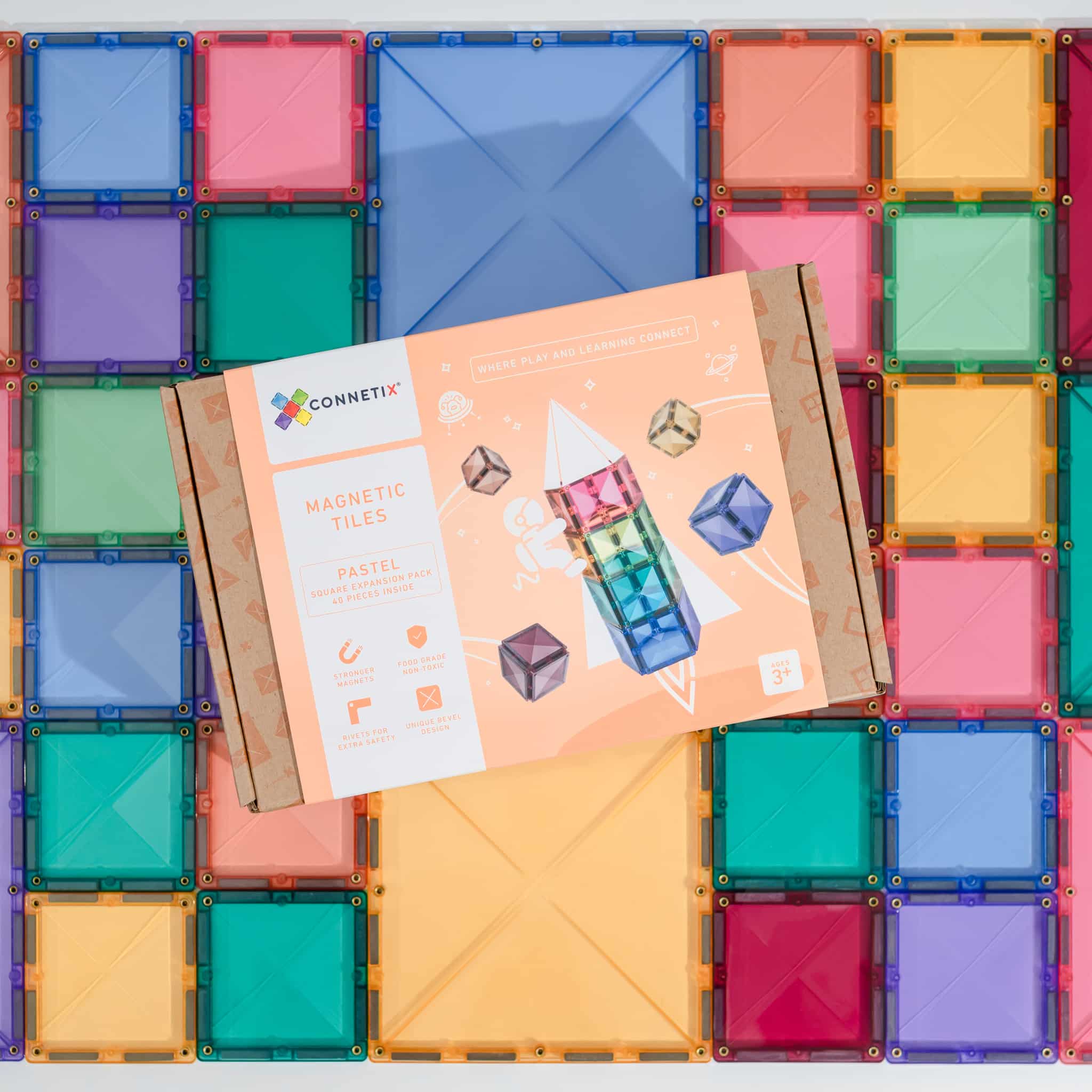 Connetix Magnetic Connetix 40 Piece Pastel Square Pack