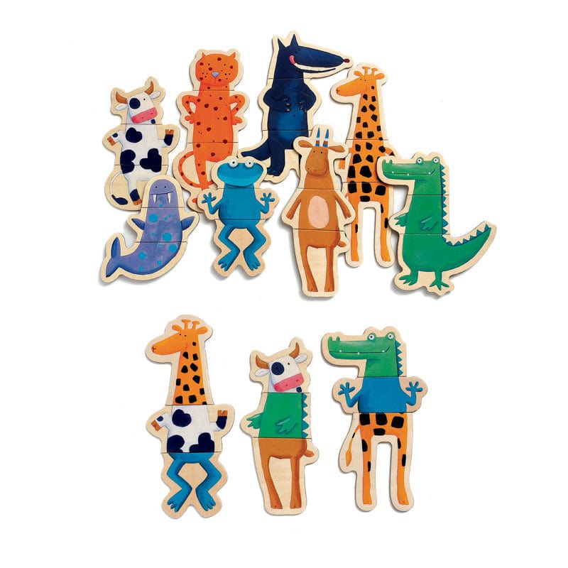 Djeco Magnetic Puzzles Wooden Magnetic Crazy Animals Set