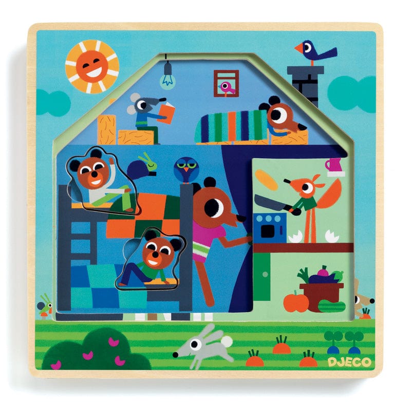 Djeco Wooden Puzzles Chez Gaby Barn 3 Layer Wooden Puzzle