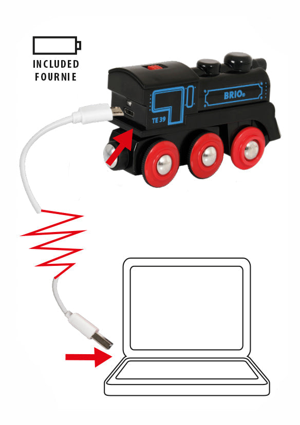 BRIO Train - Rechargeable Engine w mini USB cable