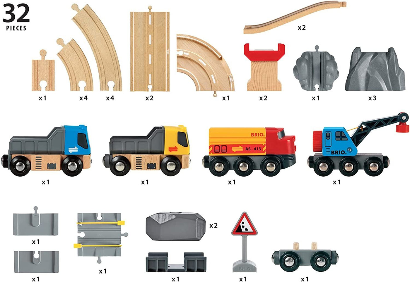 BRIO Rail & Road Loading Set 32 pieces