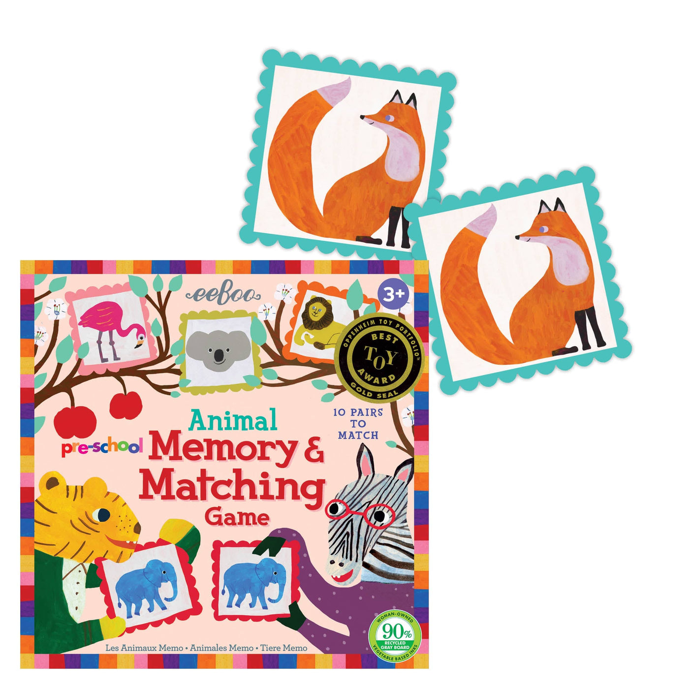 Eeboo Board & Card Games eeBoo Pre-School Animal Memory & Matching Game