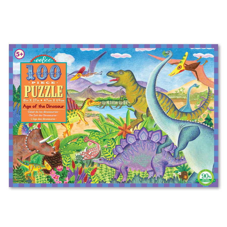 Eeboo Floor Puzzles 100 Pc Puzzle - Age of the Dinosaur