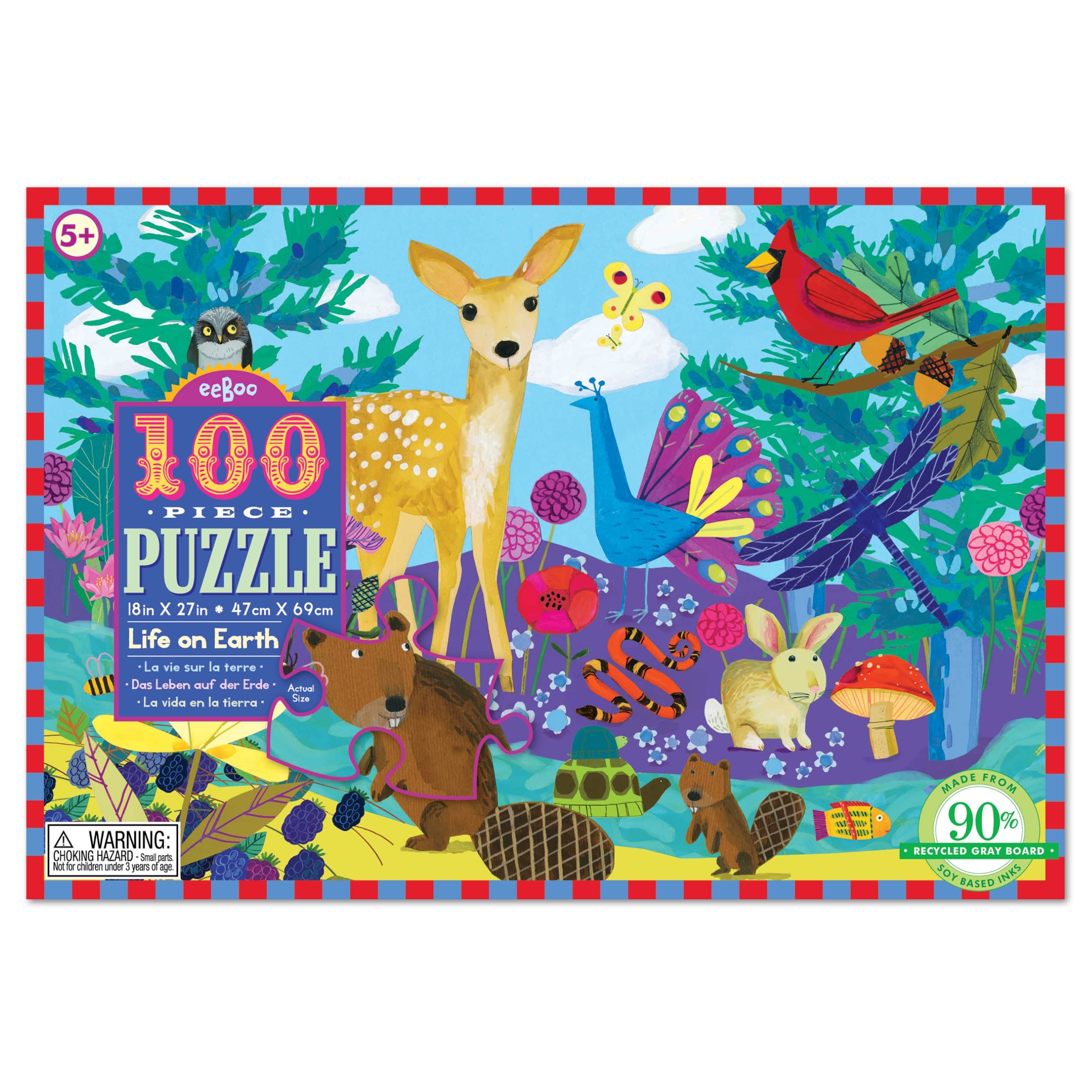 Eeboo Floor Puzzles 100 Pc Puzzle Life on Earth