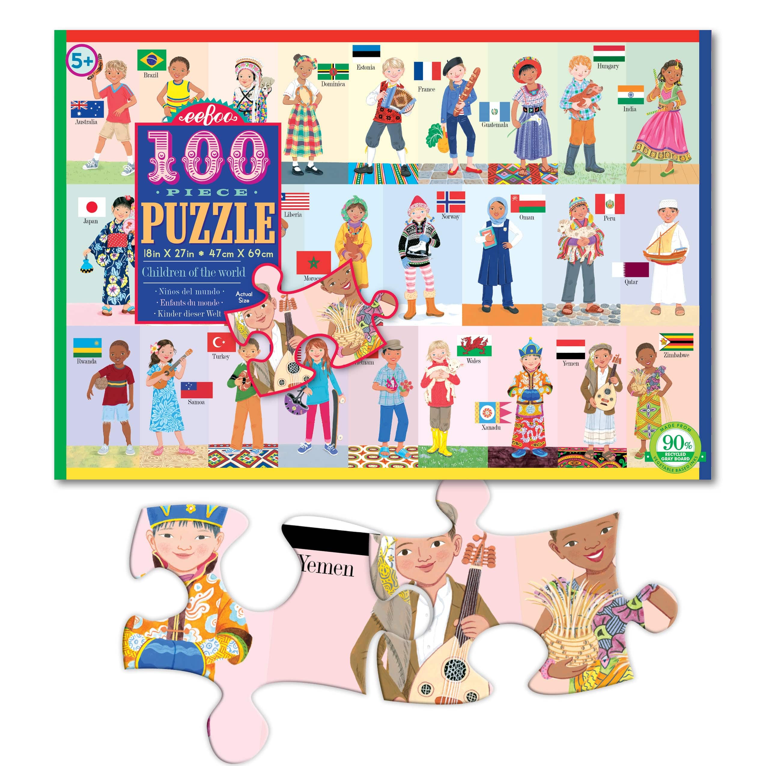 Eeboo Floor Puzzles eeBoo 100 PC Puzzle - Children of World