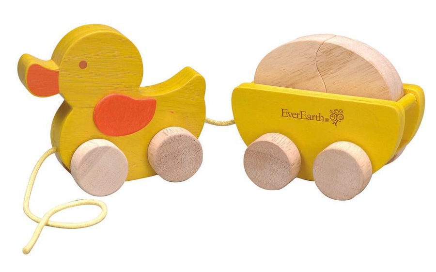 EverEarth Wooden Blocks Pull Along Duck and Its Egg