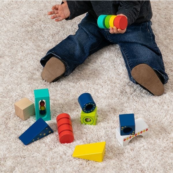 Fat Brain Toy Co Wooden Puzzles Fat Brain Explore and Discover Sensory Blocks