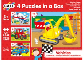 GALT Floor Puzzles Galt - Four Puzzles In A Box - Vehicles