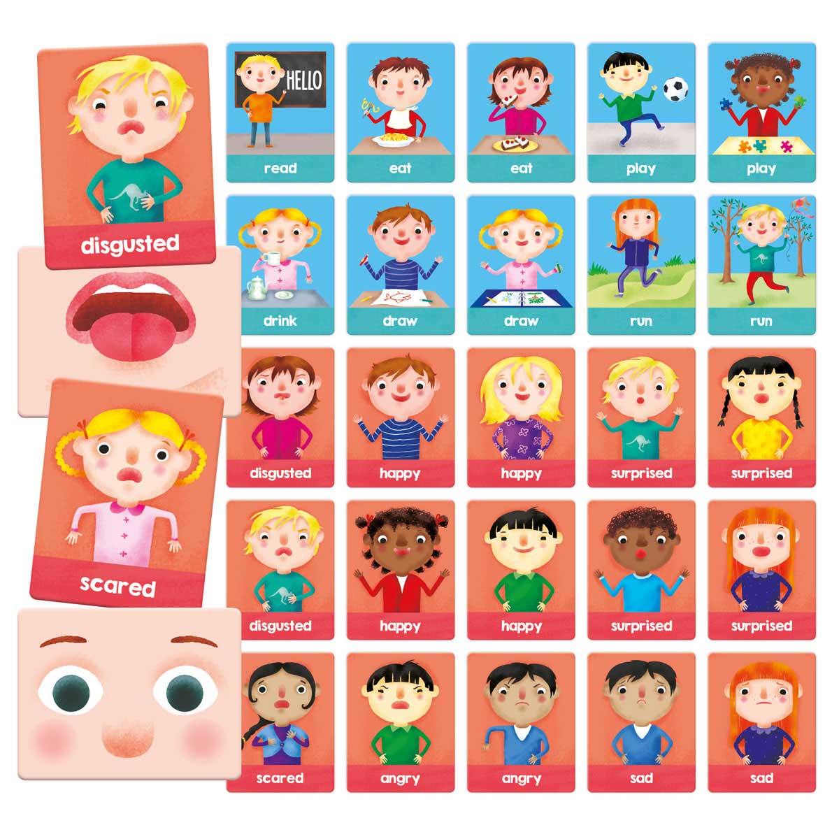 Headu Education Resources & STEM Montessori Flashcards Emotions and Actions