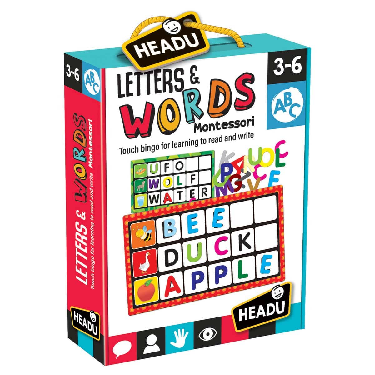 Headu Literacy Montessori Touch Bingo Letters and Words