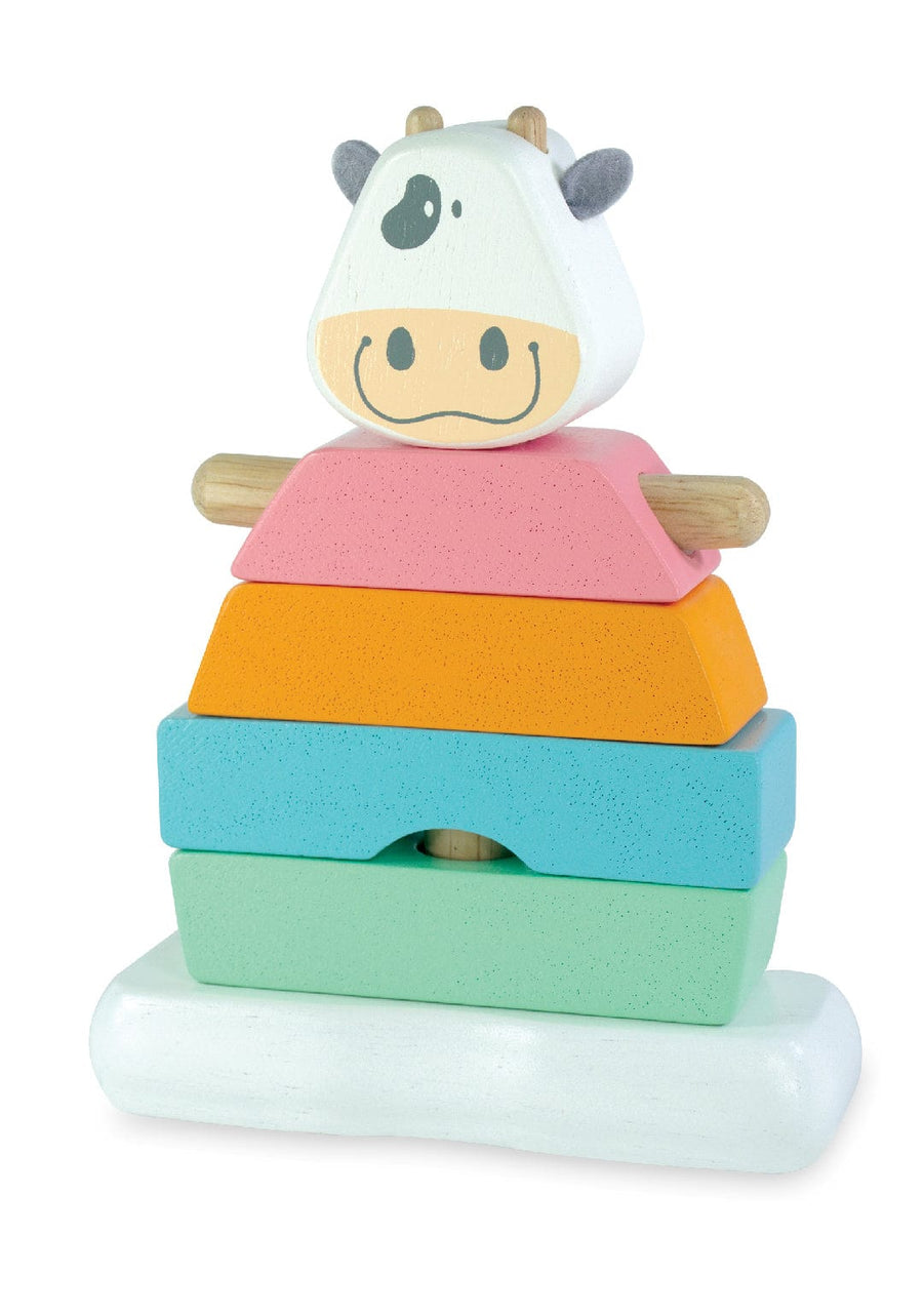 Im Toy Wooden Blocks Stacking Cow - Pastel