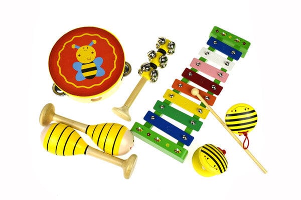 Kaper Kidz Wooden Musical Toys Bee 7Pcs Musical Set