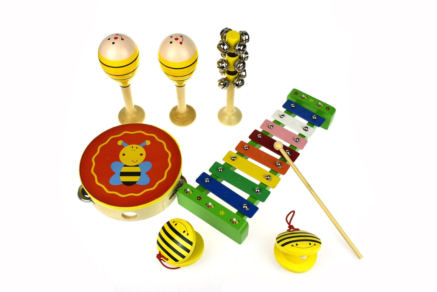 Kaper Kidz Wooden Musical Toys Bee 7Pcs Musical Set