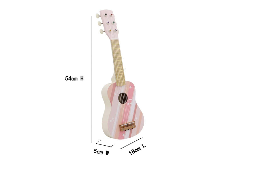 Kaper Kidz Wooden Musical Toys Calm & Breezy Wooden Guitar Tea Rose