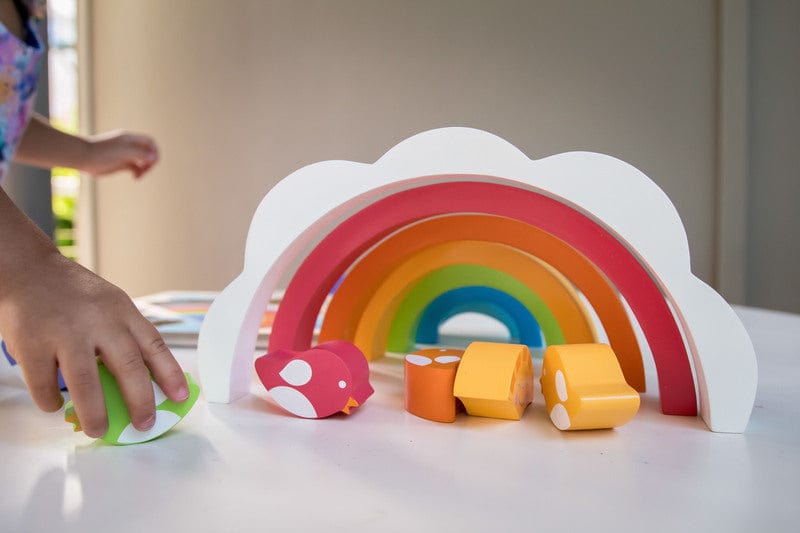 Kiddie Connect Wooden Puzzles Large Sun and Rainbow Puzzle