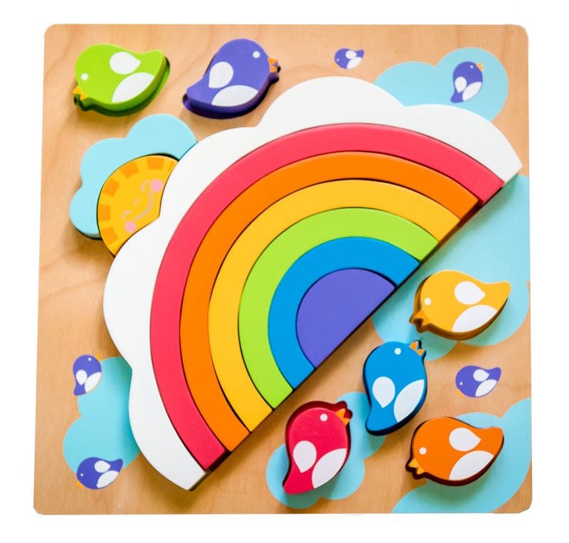 Kiddie Connect Wooden Puzzles Large Sun and Rainbow Puzzle