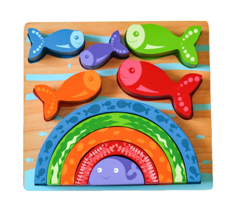 Kiddie Connect Wooden Puzzles Rainbow Fish Puzzle