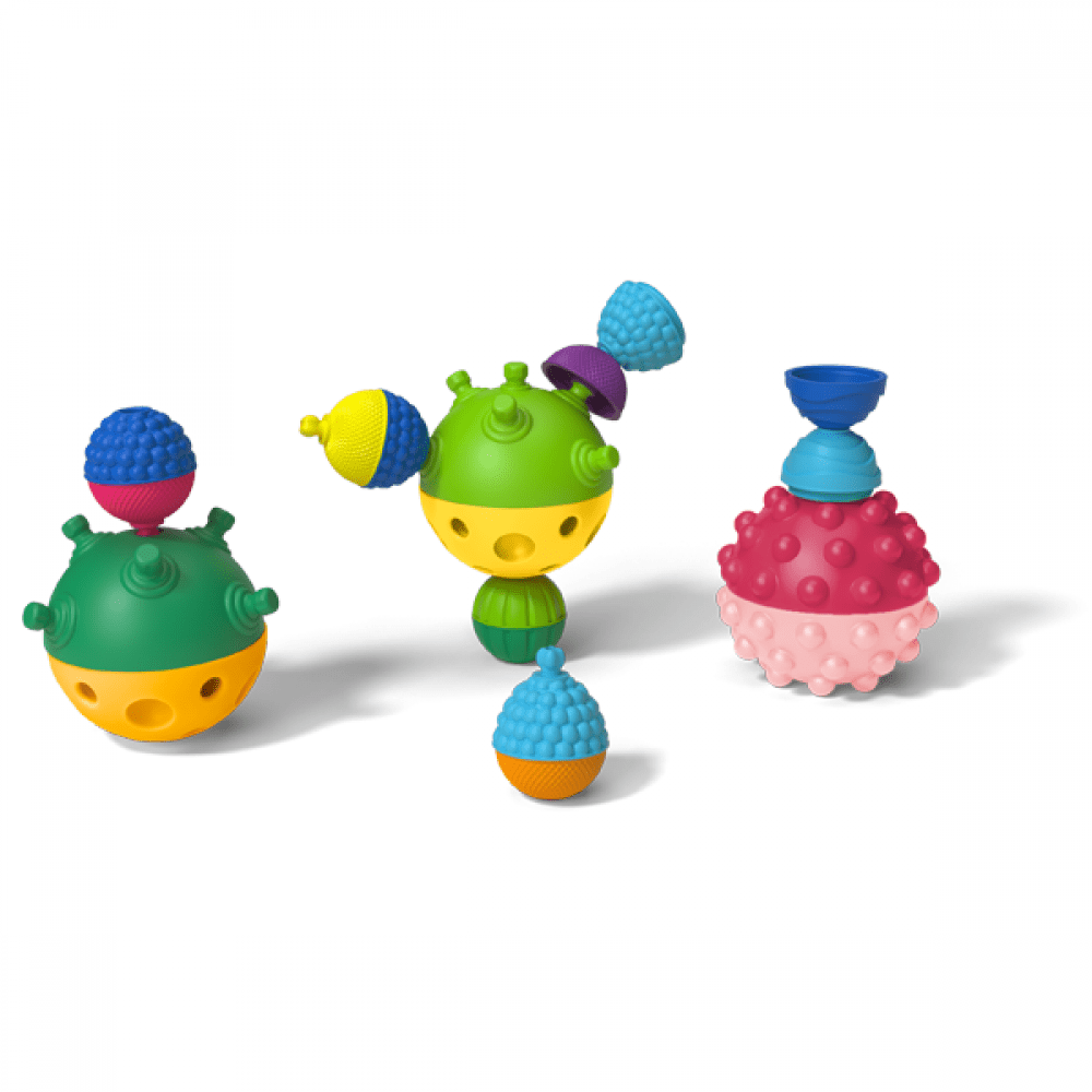 Lalaboom Blocks Lalaboom 3 Sensory Balls With 12 Pcs Beads