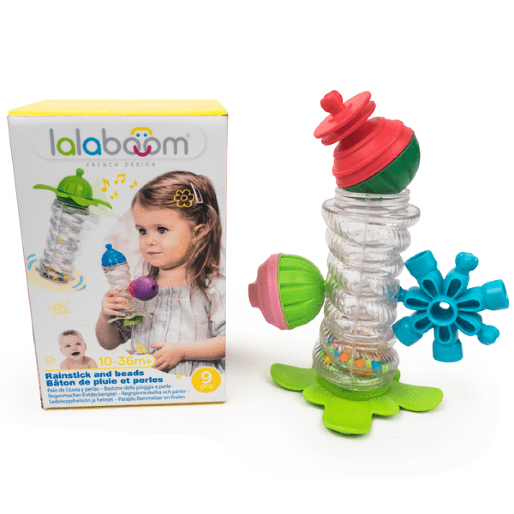 Lalaboom Blocks Lalaboom Rainstick & 4 Pcs Beads