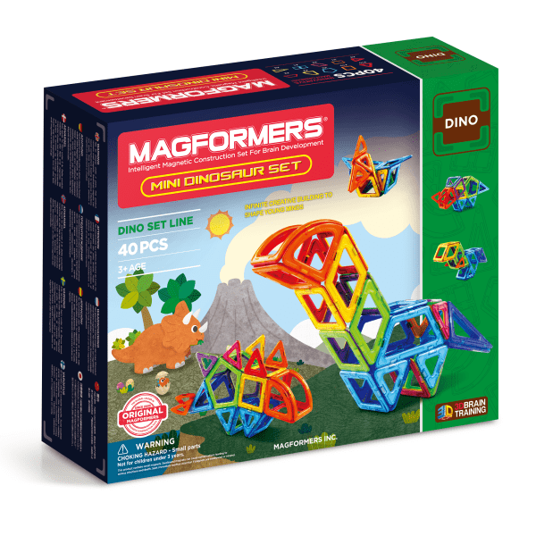 MAGFORMERS Magnetic Magformers Mini Dinosaur Set - 40 Pieces