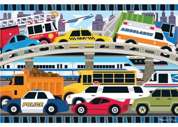 Melissa and Doug Floor Puzzles Melissa & Doug - Traffic Jam Floor Puzzle - 24pc