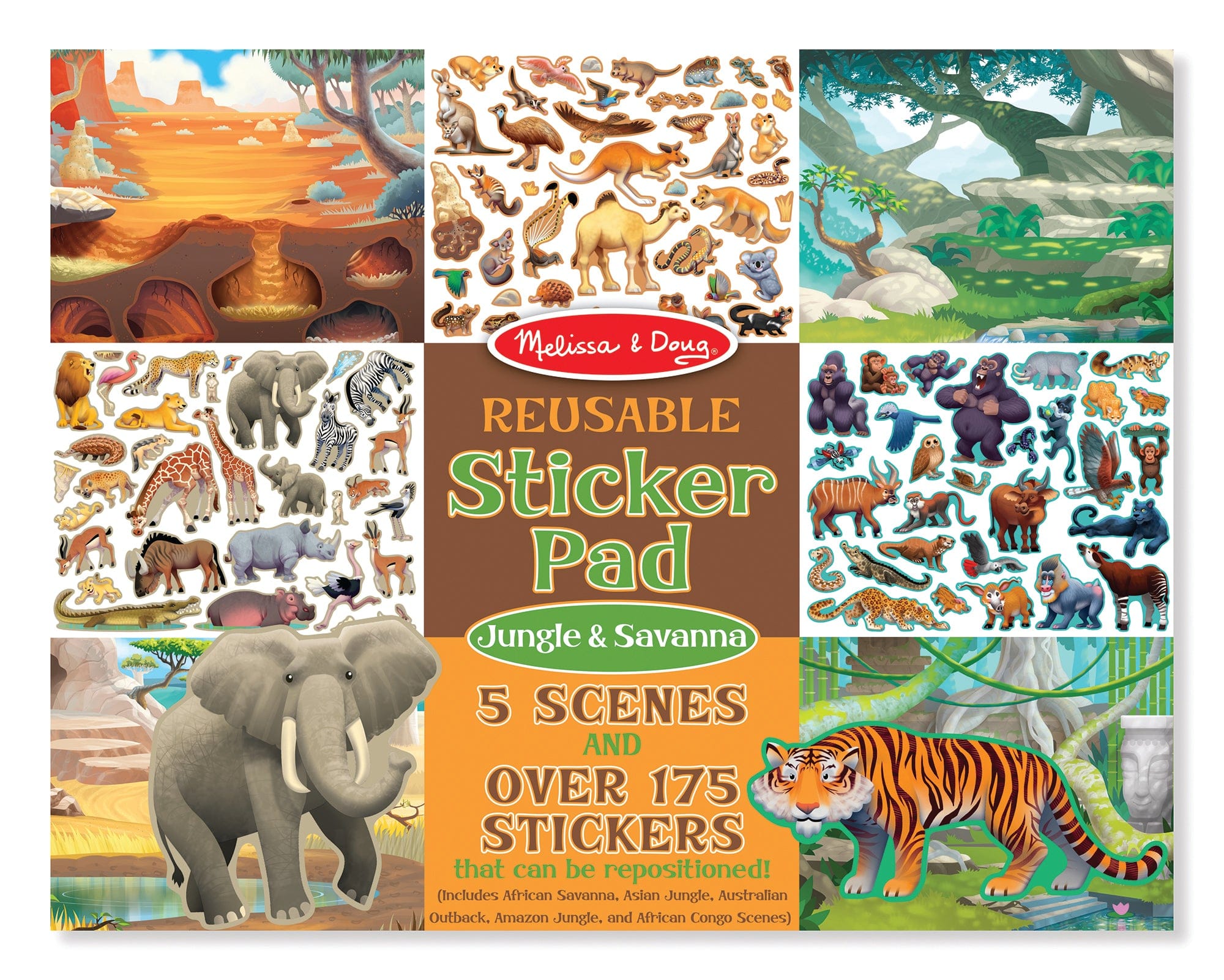 Melissa and Doug Paper Craft Melissa and Doug Reusable Sticker Pad – Jungle & Savanna