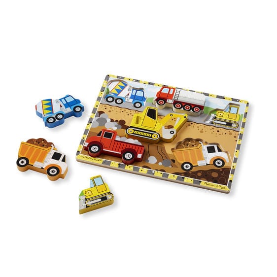 Melissa and Doug Wooden Puzzles Melissa and Doug Construction Chunky Puzzle